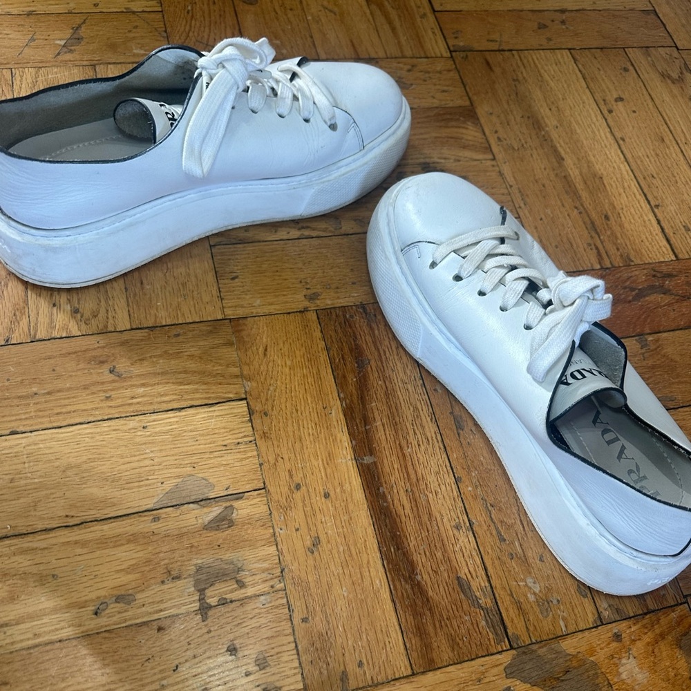SOLD! Prada leather platform sneakers White 40 - Picture 9 of 13